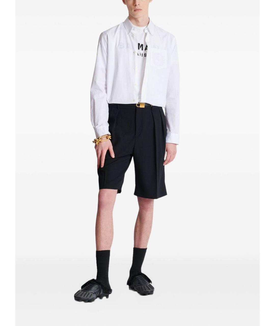 BALMAIN Белая хлопковая футболка, фото 4