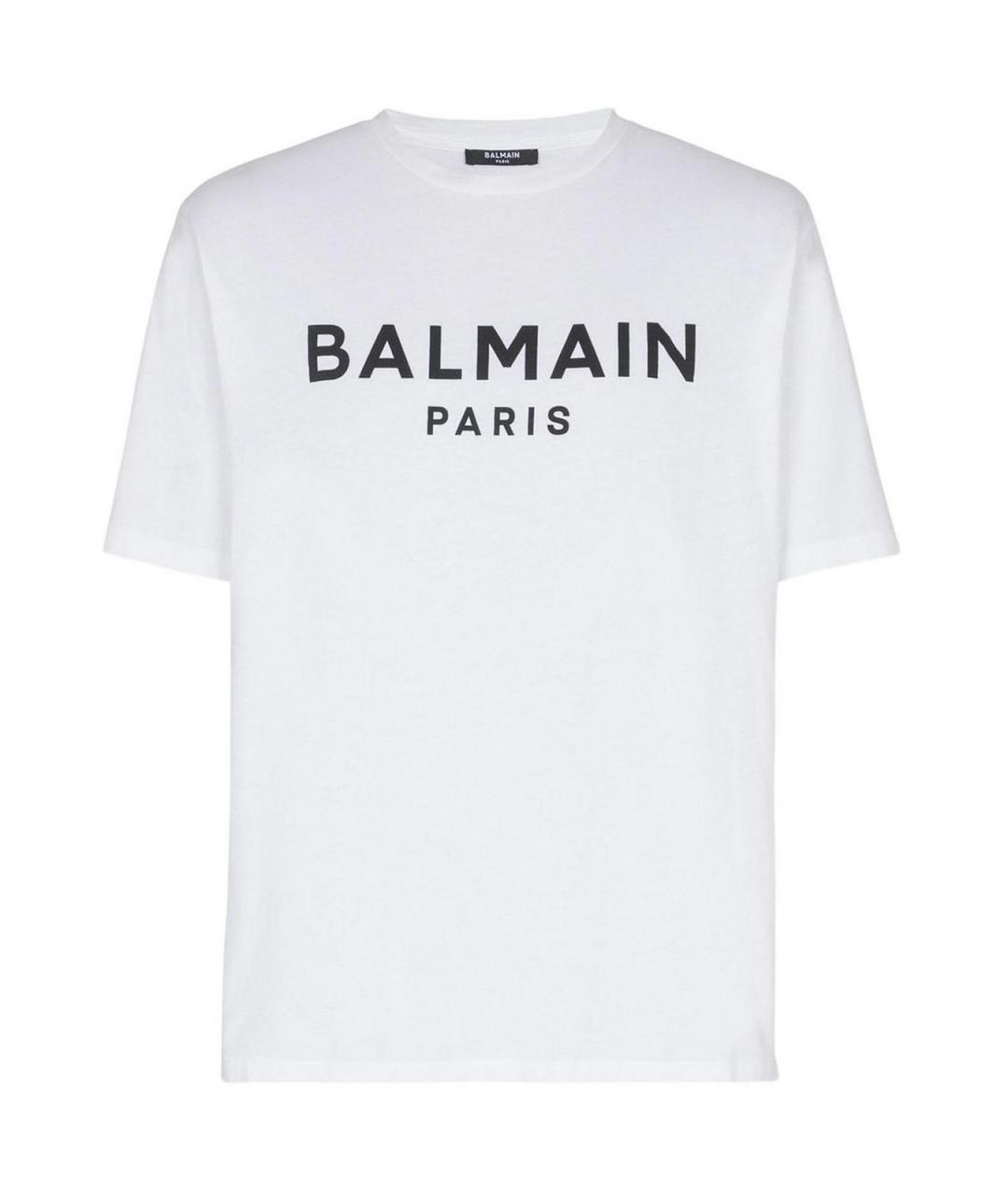 BALMAIN Белая хлопковая футболка, фото 1
