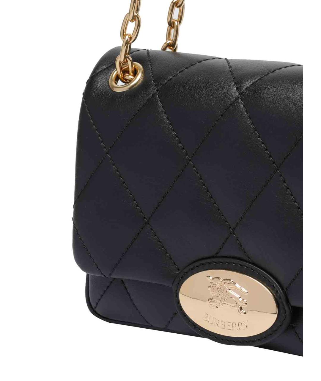 BURBERRY Черная кожаная сумка через плечо, фото 4