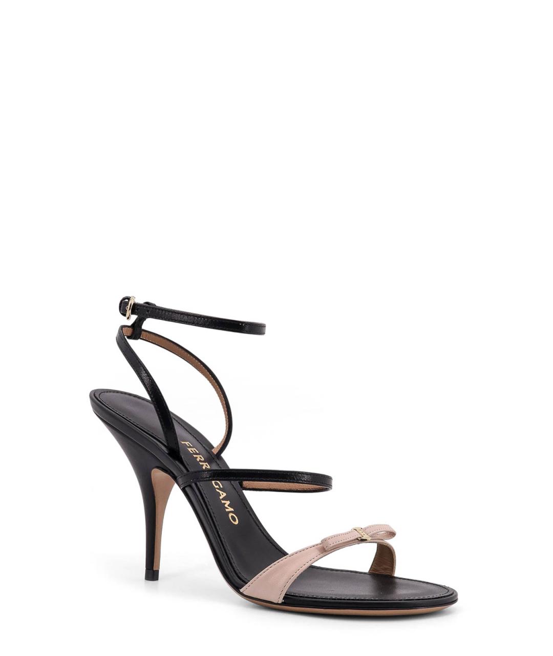 FERRAGAMO Черные кожаные сандалии, фото 2