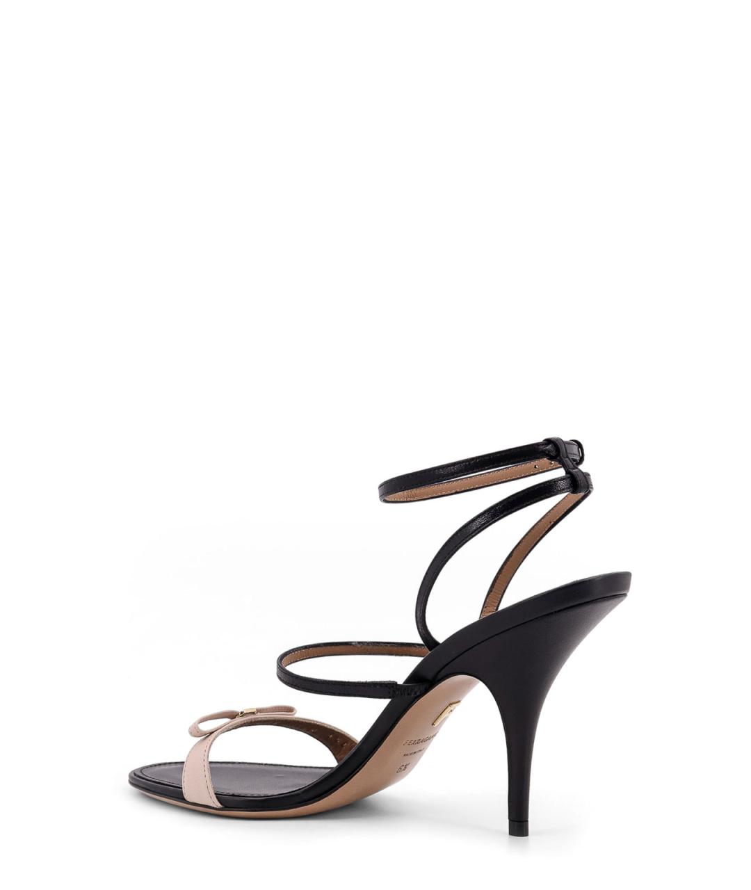 FERRAGAMO Черные кожаные сандалии, фото 4