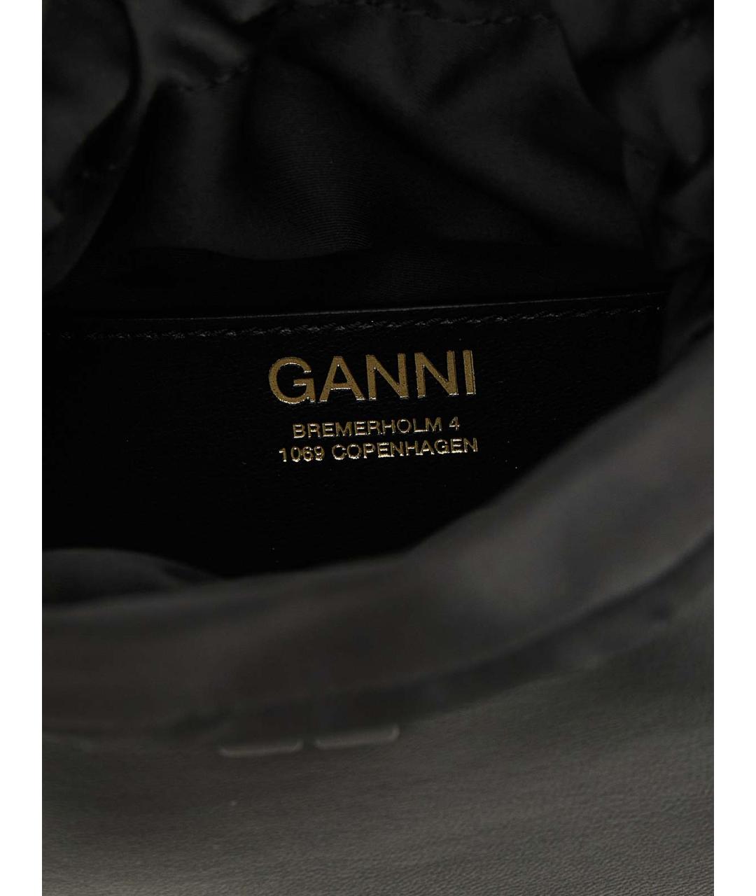 GANNI Черная кожаная сумка тоут, фото 4