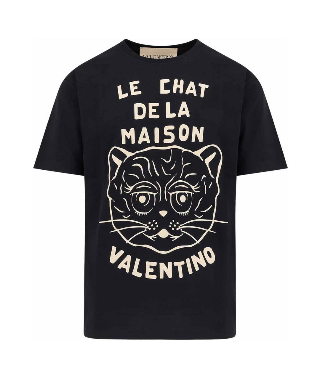 VALENTINO Черная хлопковая футболка, фото 1