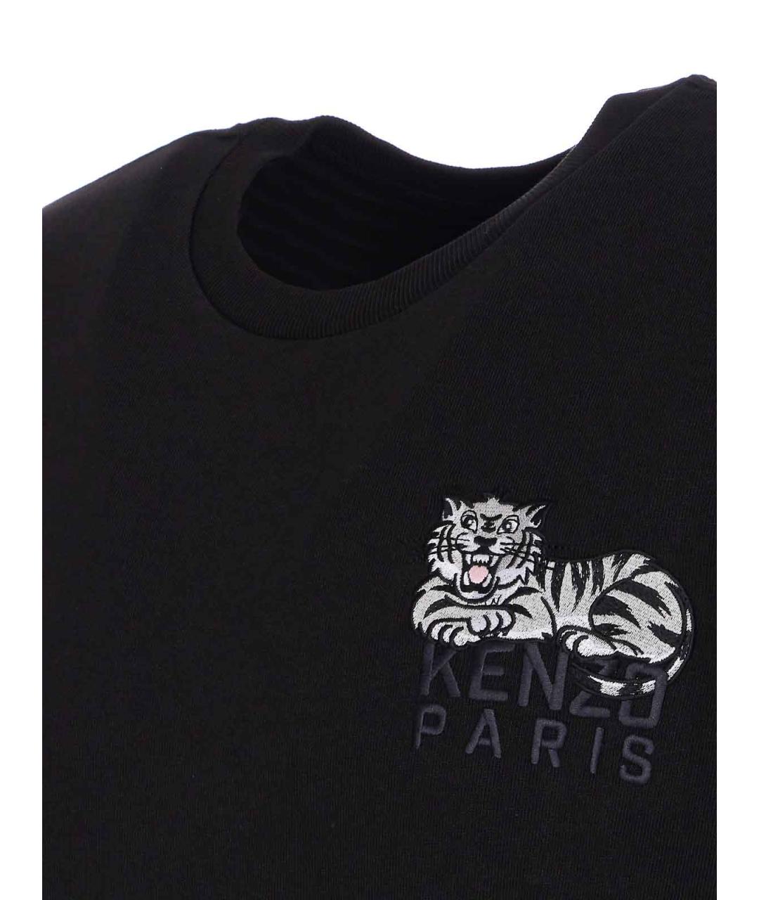 KENZO Черная хлопковая футболка, фото 3
