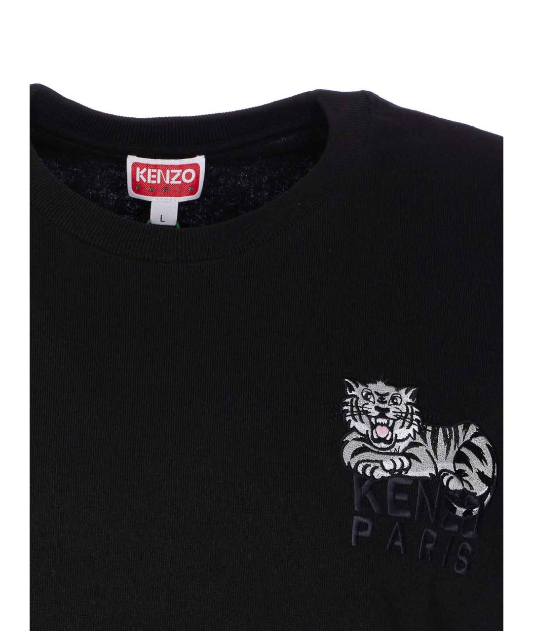 KENZO Черная хлопковая футболка, фото 4