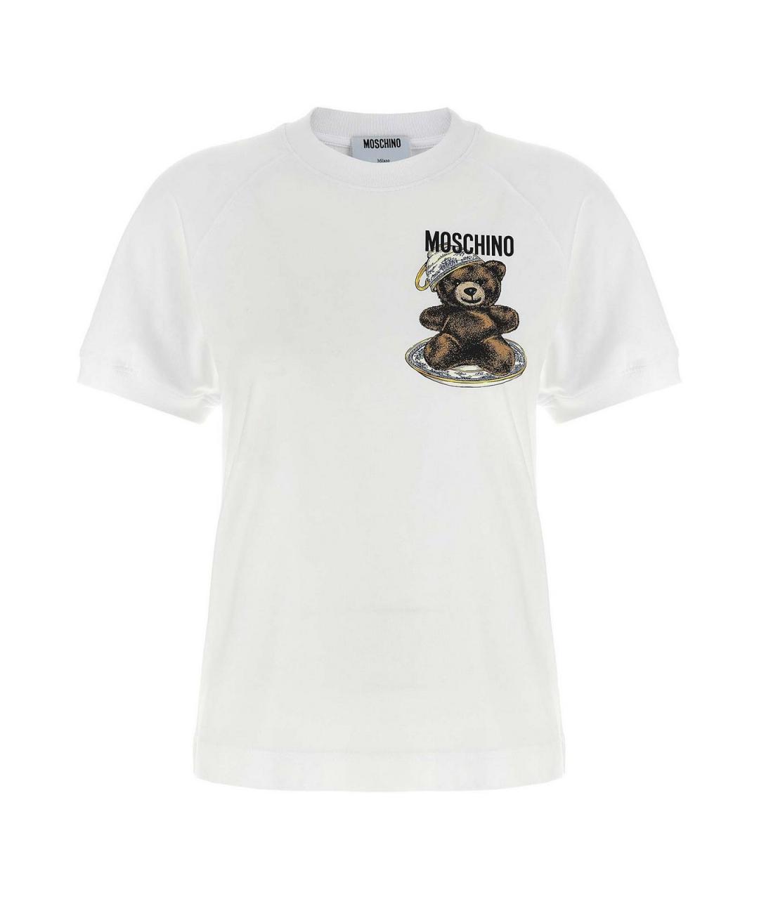 MOSCHINO Белая хлопковая футболка, фото 1