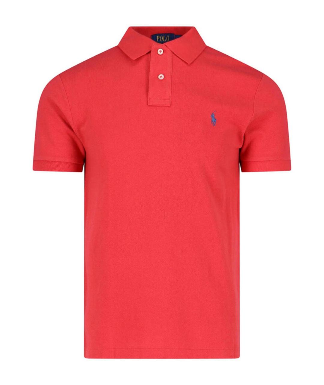 POLO RALPH LAUREN Красное хлопковое поло с коротким рукавом, фото 1