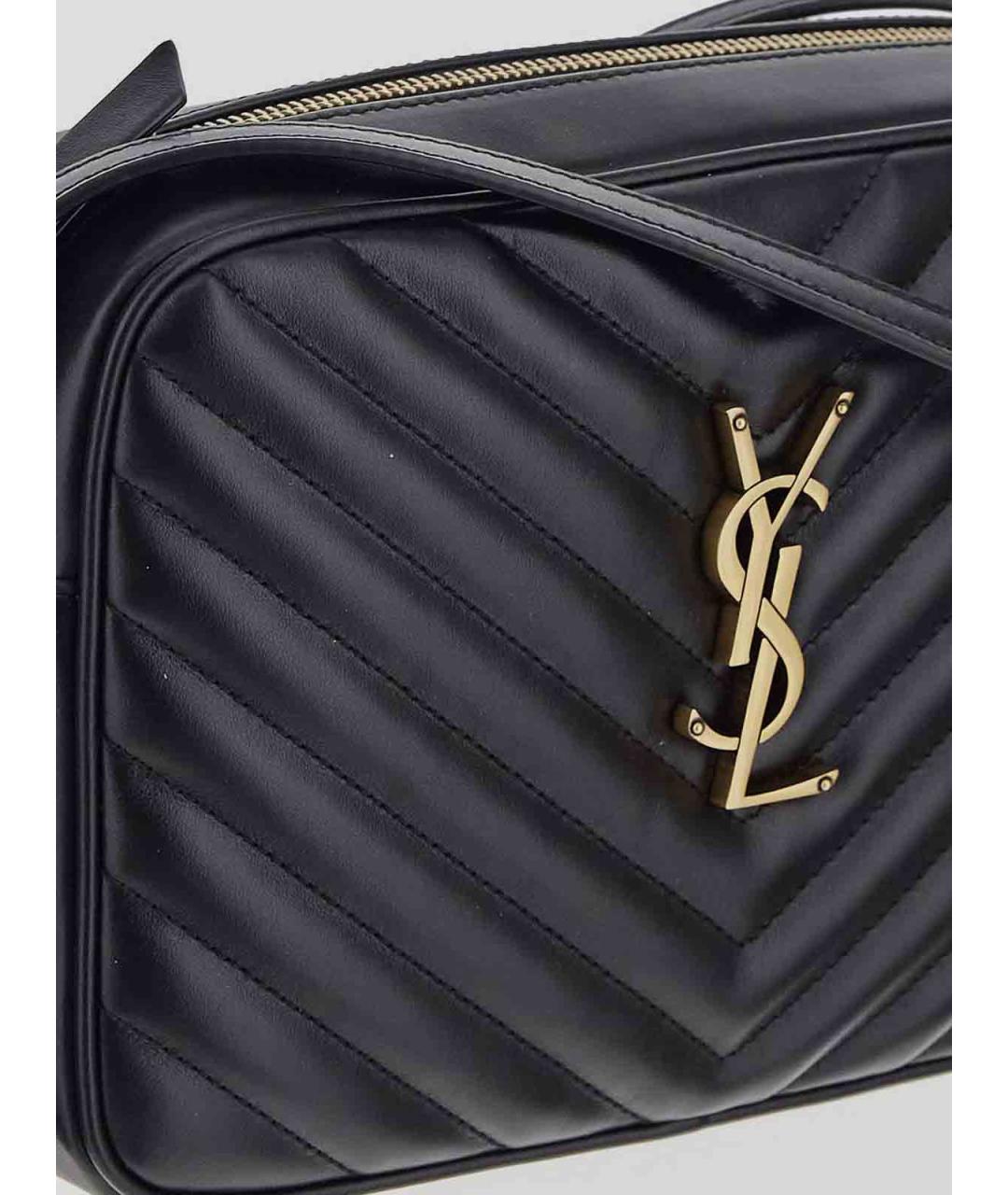 SAINT LAURENT Черная кожаная сумка через плечо, фото 4