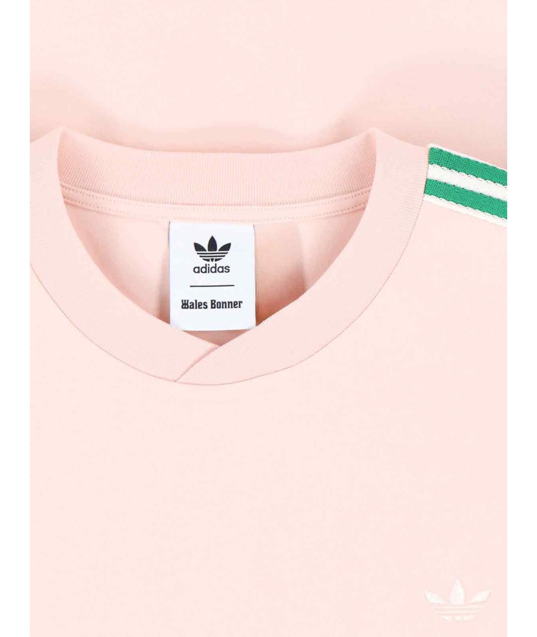 ADIDAS Бежевая хлопковая футболка, фото 3