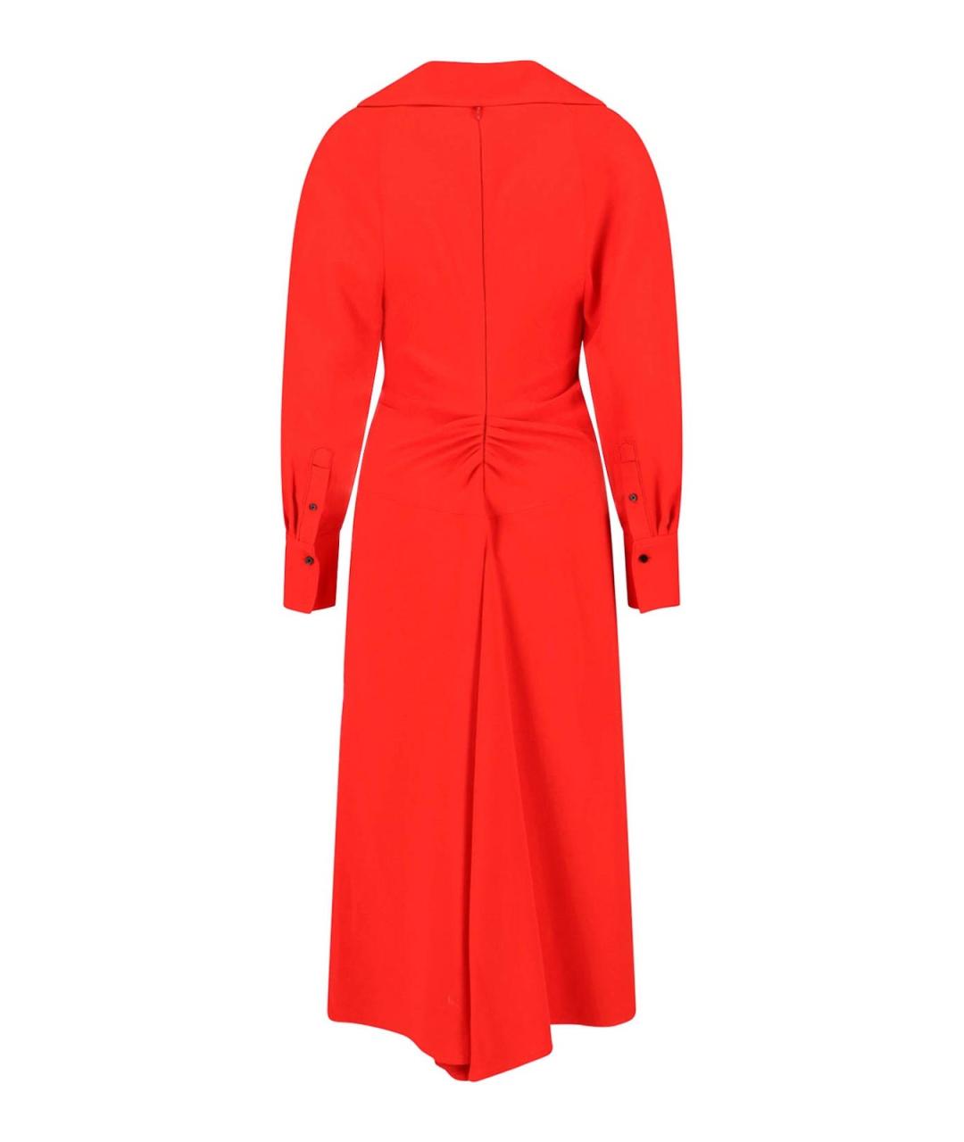 VICTORIA BECKHAM Красное вискозное повседневное платье, фото 2