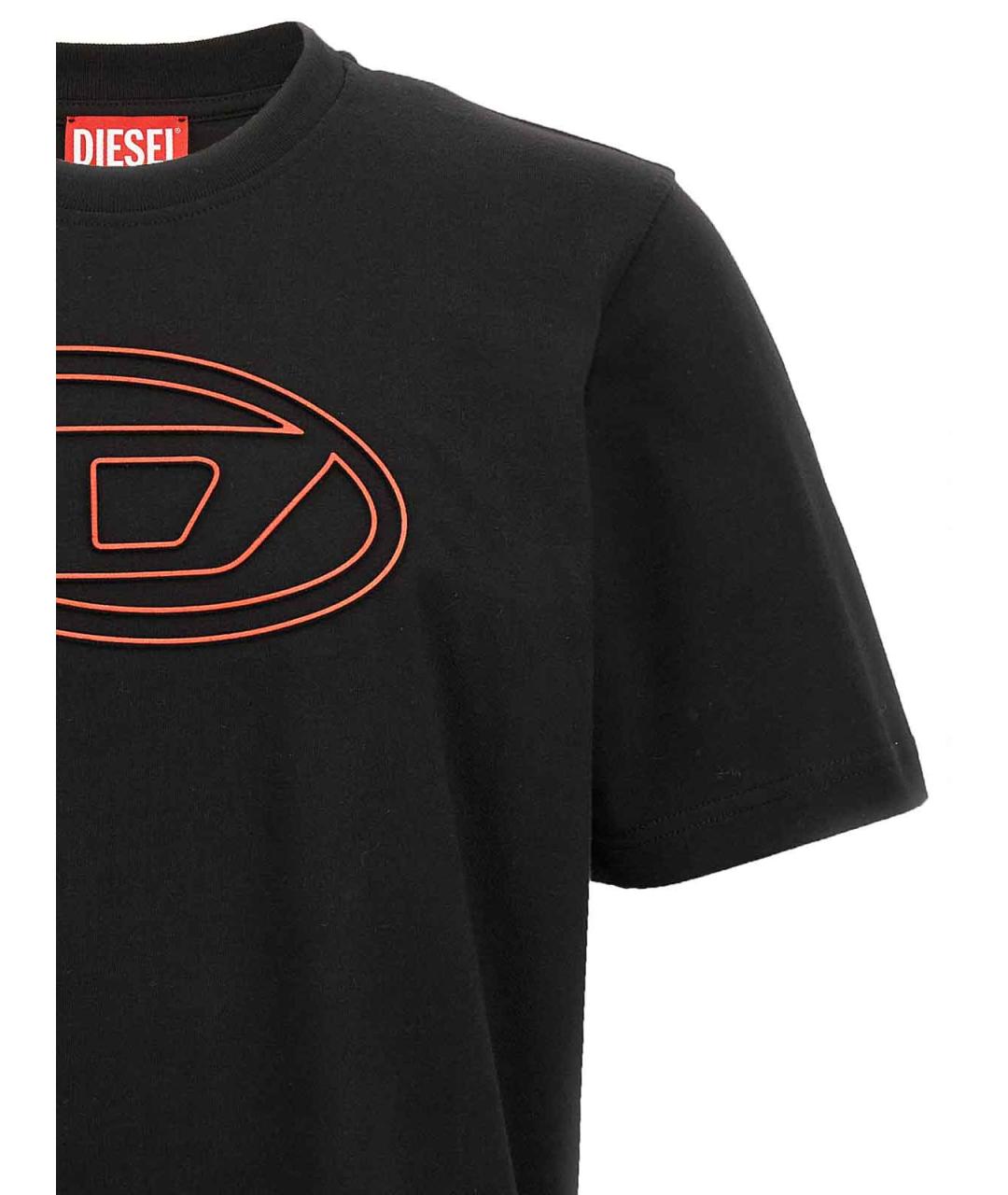 DIESEL Черная хлопковая футболка, фото 3
