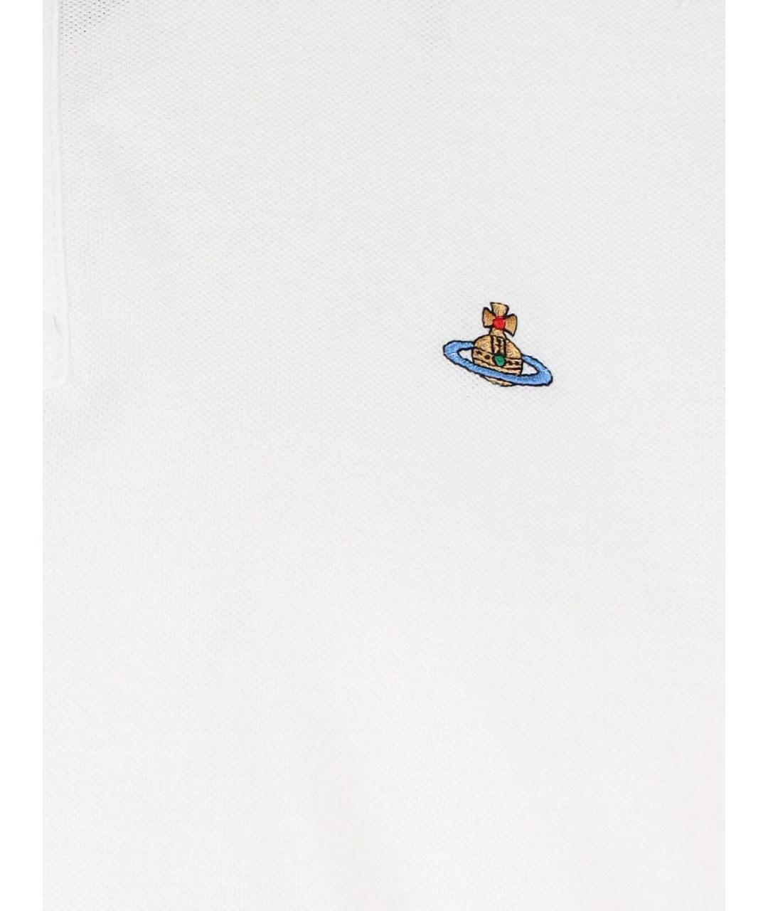 VIVIENNE WESTWOOD Белое хлопковое поло с коротким рукавом, фото 3