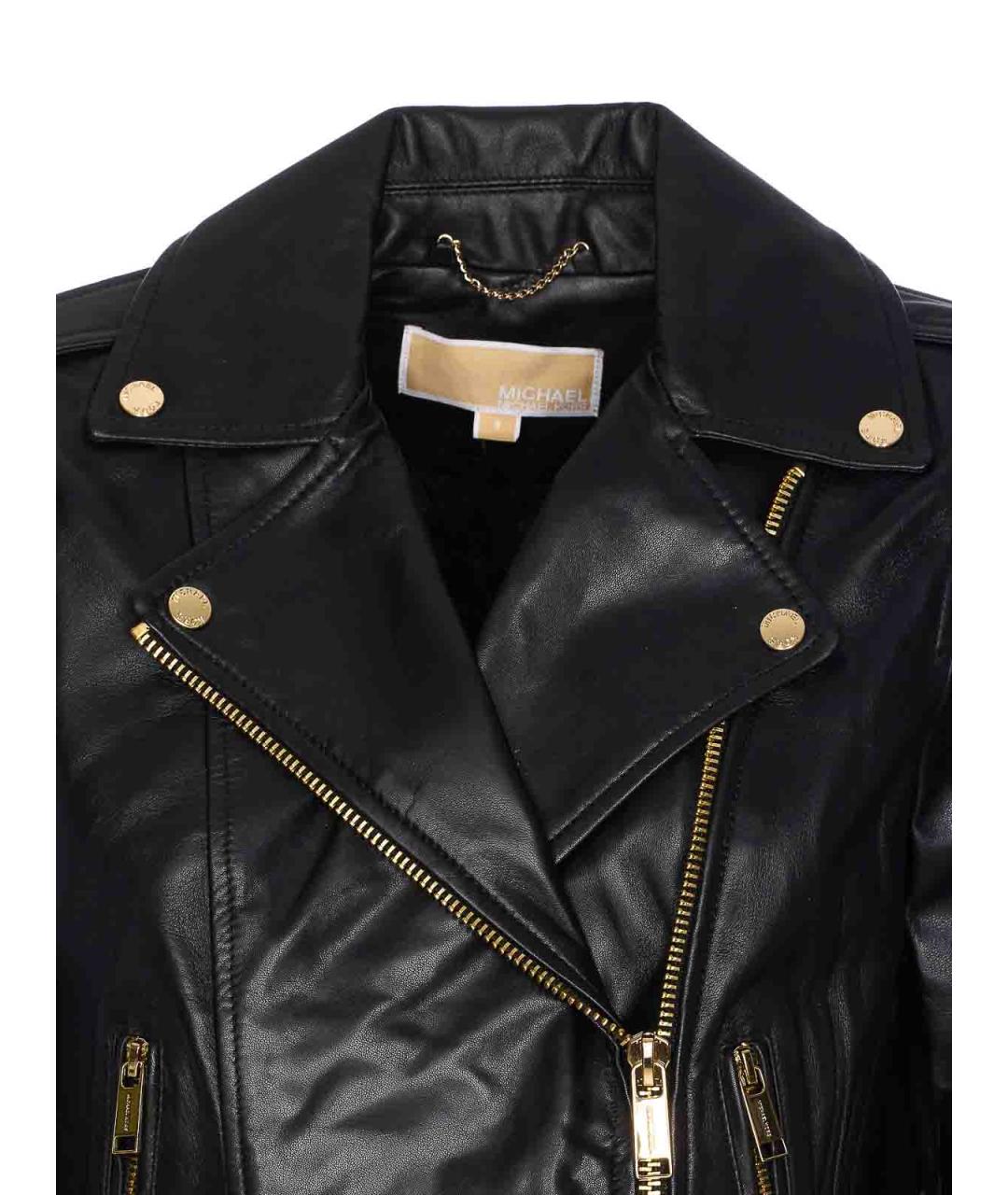 MICHAEL MICHAEL KORS Черная кожаная куртка, фото 4