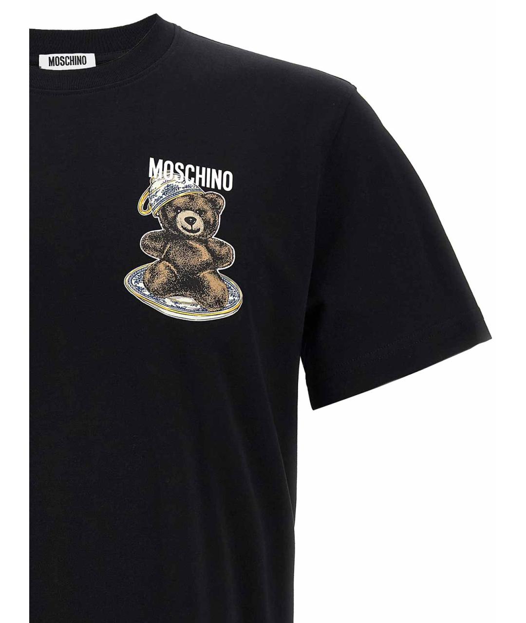 MOSCHINO Черная хлопковая футболка, фото 3