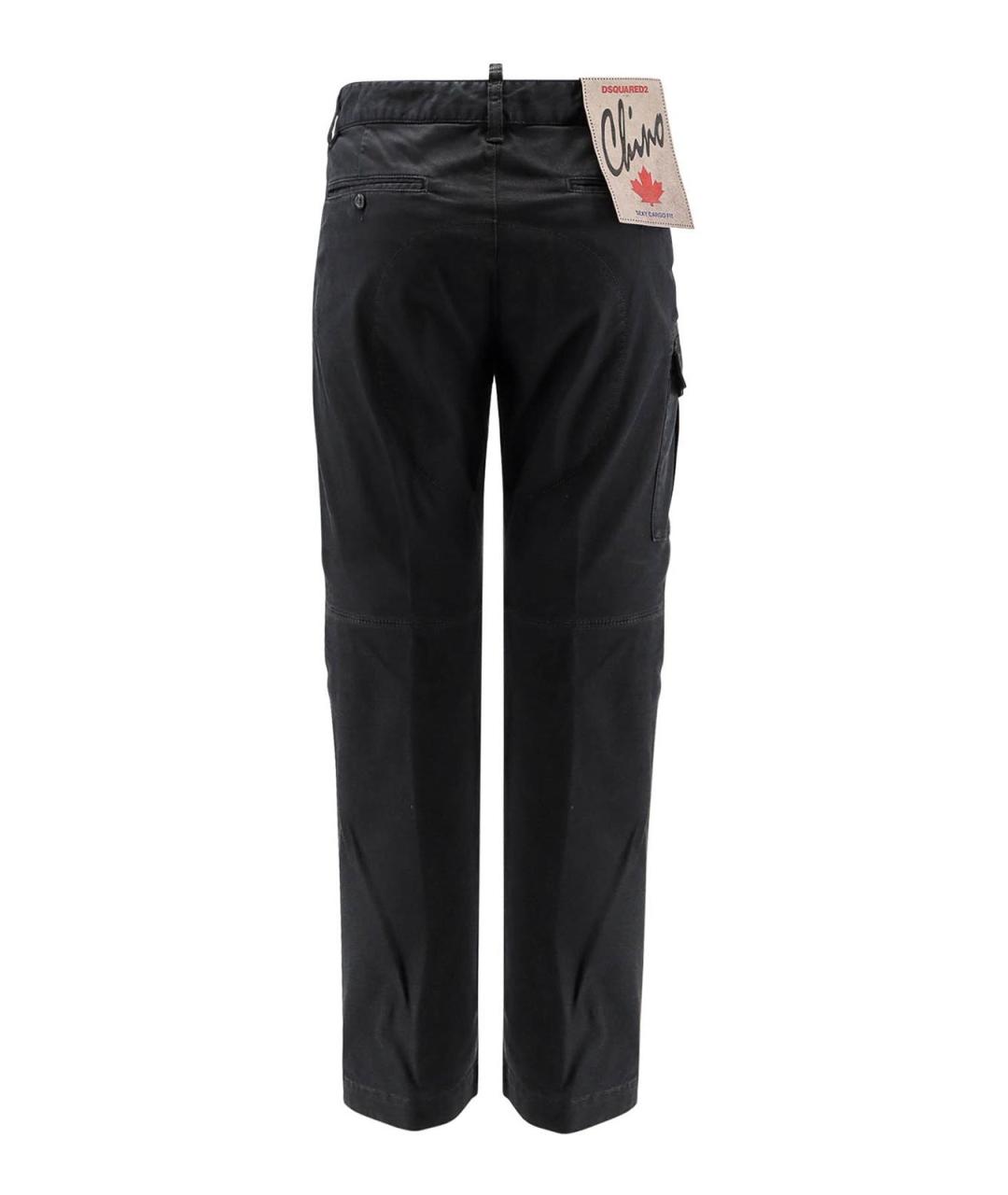 DSQUARED2 Черные хлопковые повседневные брюки, фото 2