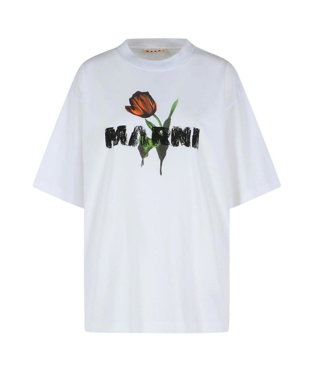 MARNI Белая хлопковая футболка, фото 1