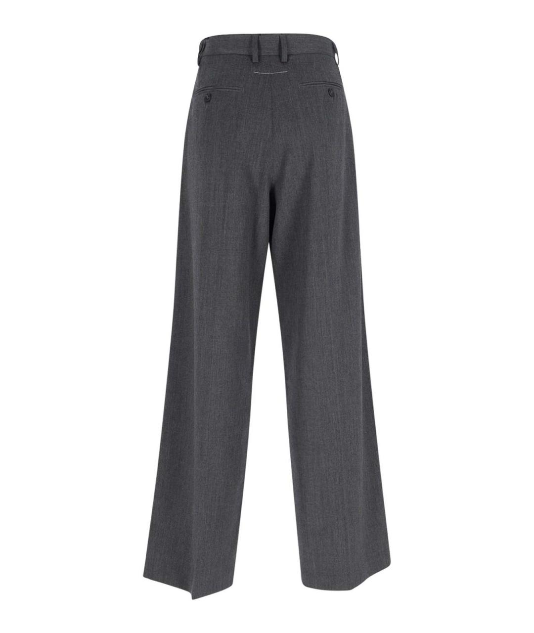 MM6 MAISON MARGIELA Серые шерстяные прямые брюки, фото 2