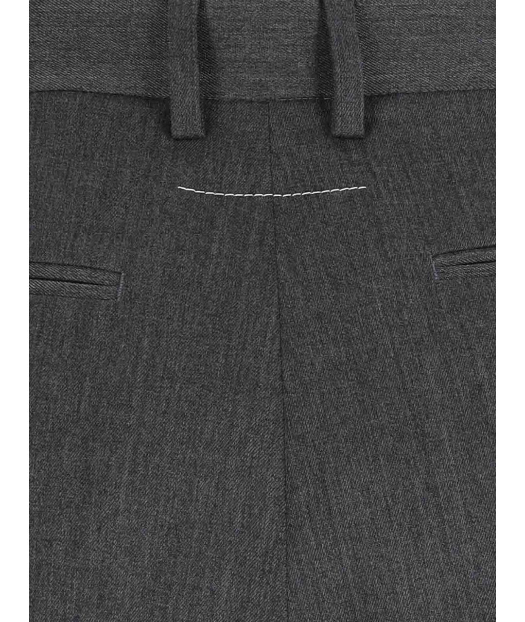MM6 MAISON MARGIELA Серые шерстяные прямые брюки, фото 4