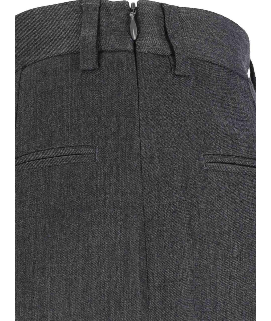 MM6 MAISON MARGIELA Серые шерстяные прямые брюки, фото 5