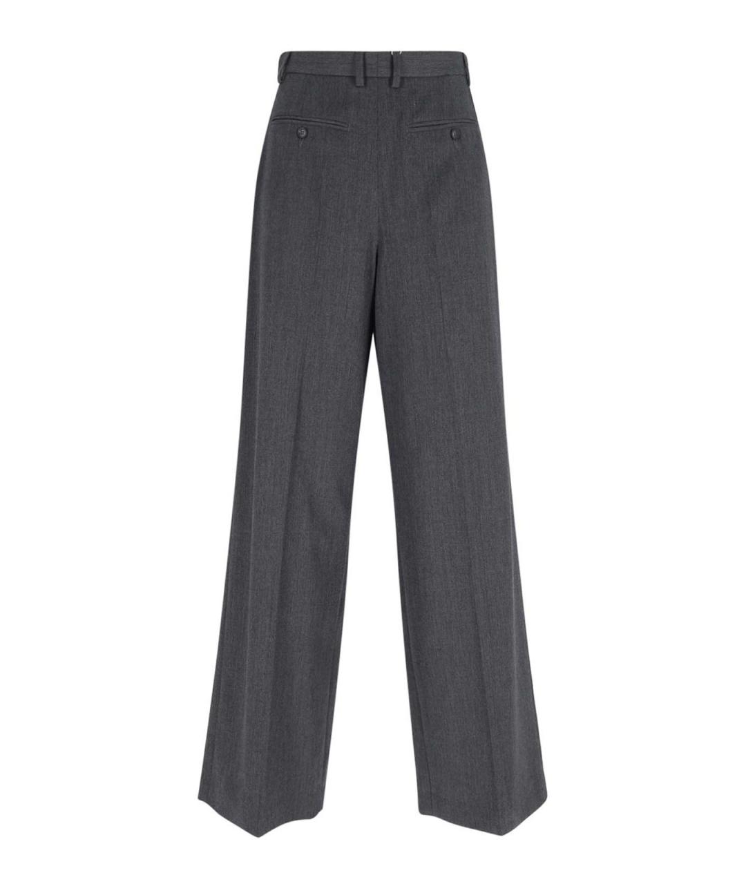 MM6 MAISON MARGIELA Серые шерстяные прямые брюки, фото 1
