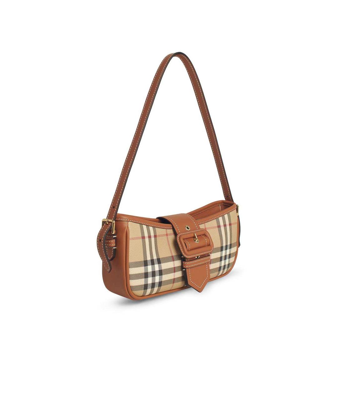 BURBERRY Бежевая синтетическая сумка через плечо, фото 2