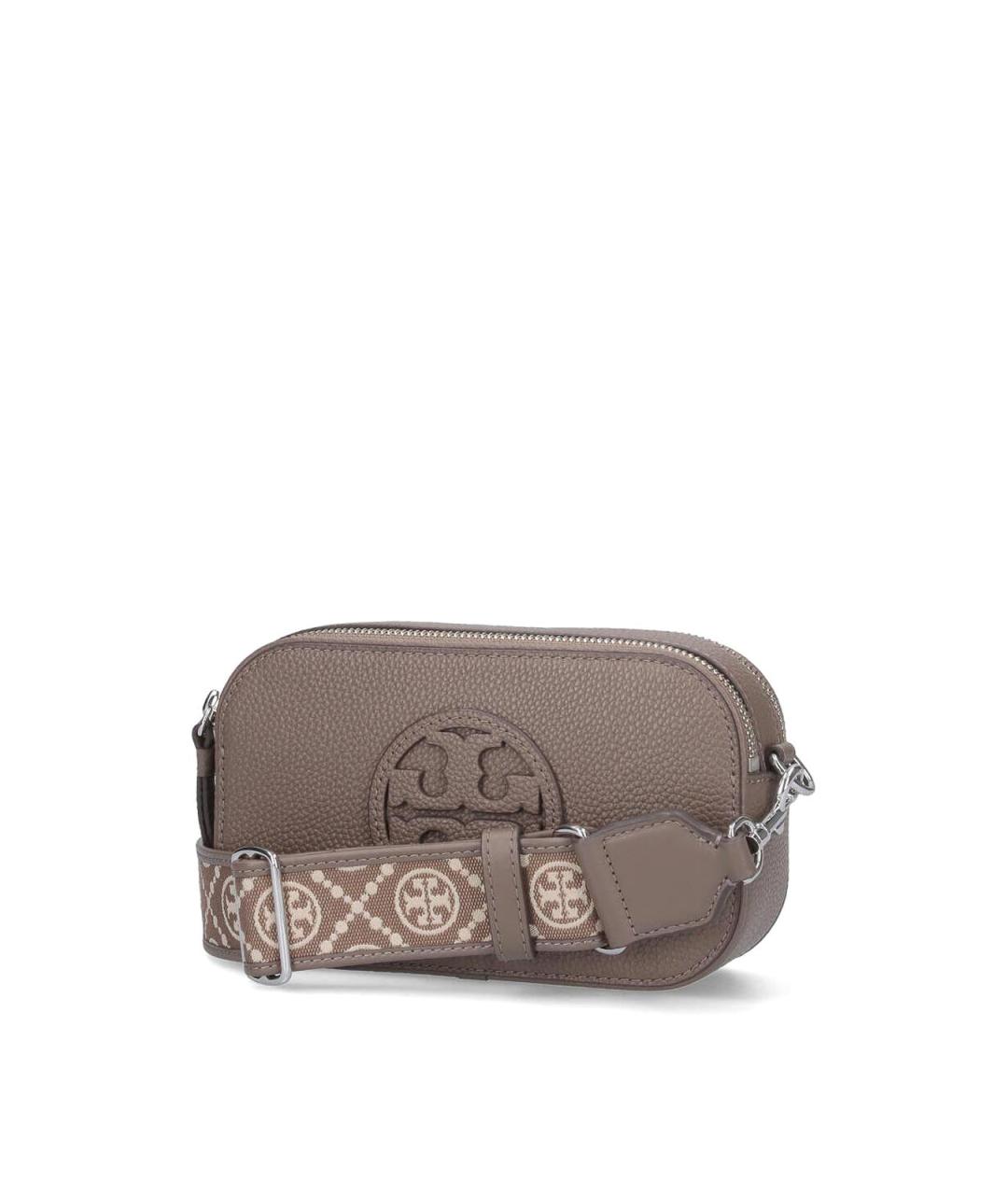TORY BURCH Бежевая кожаная сумка через плечо, фото 2