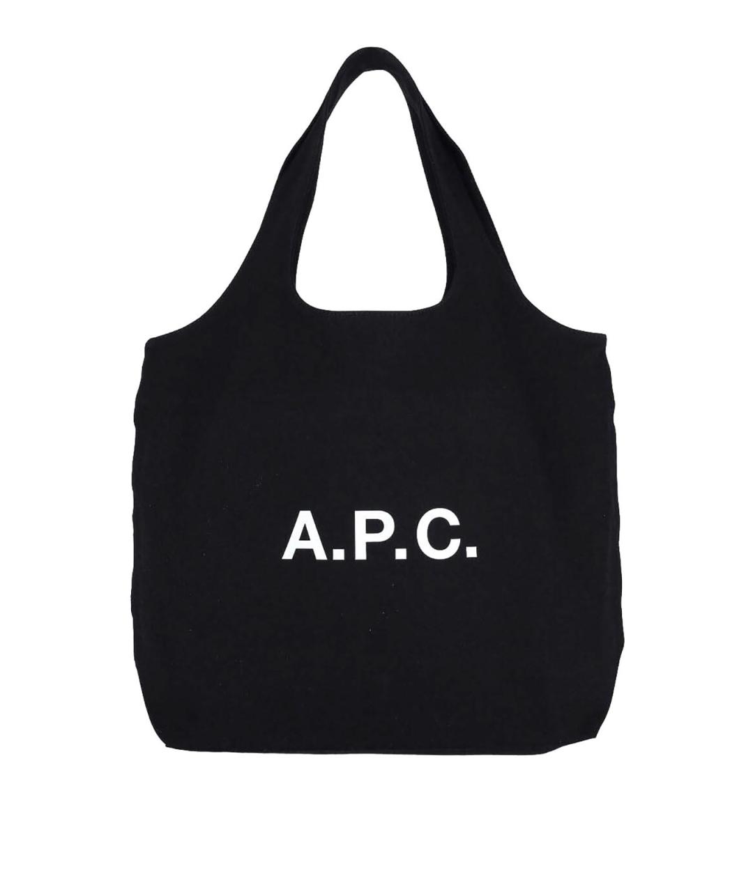 A.P.C. Черная хлопковая сумка тоут, фото 1