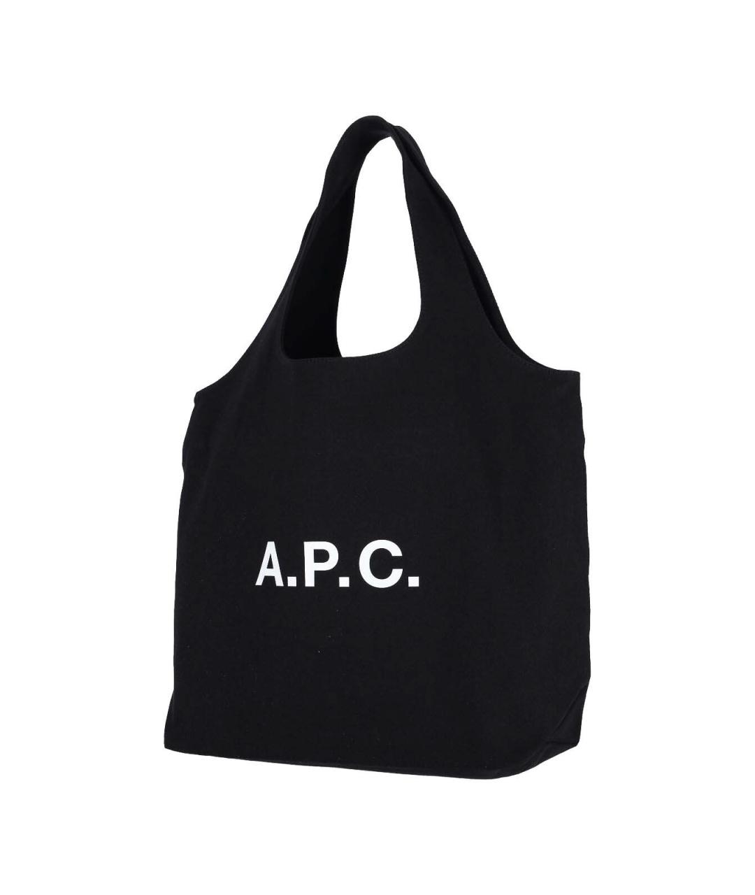 A.P.C. Черная хлопковая сумка тоут, фото 2