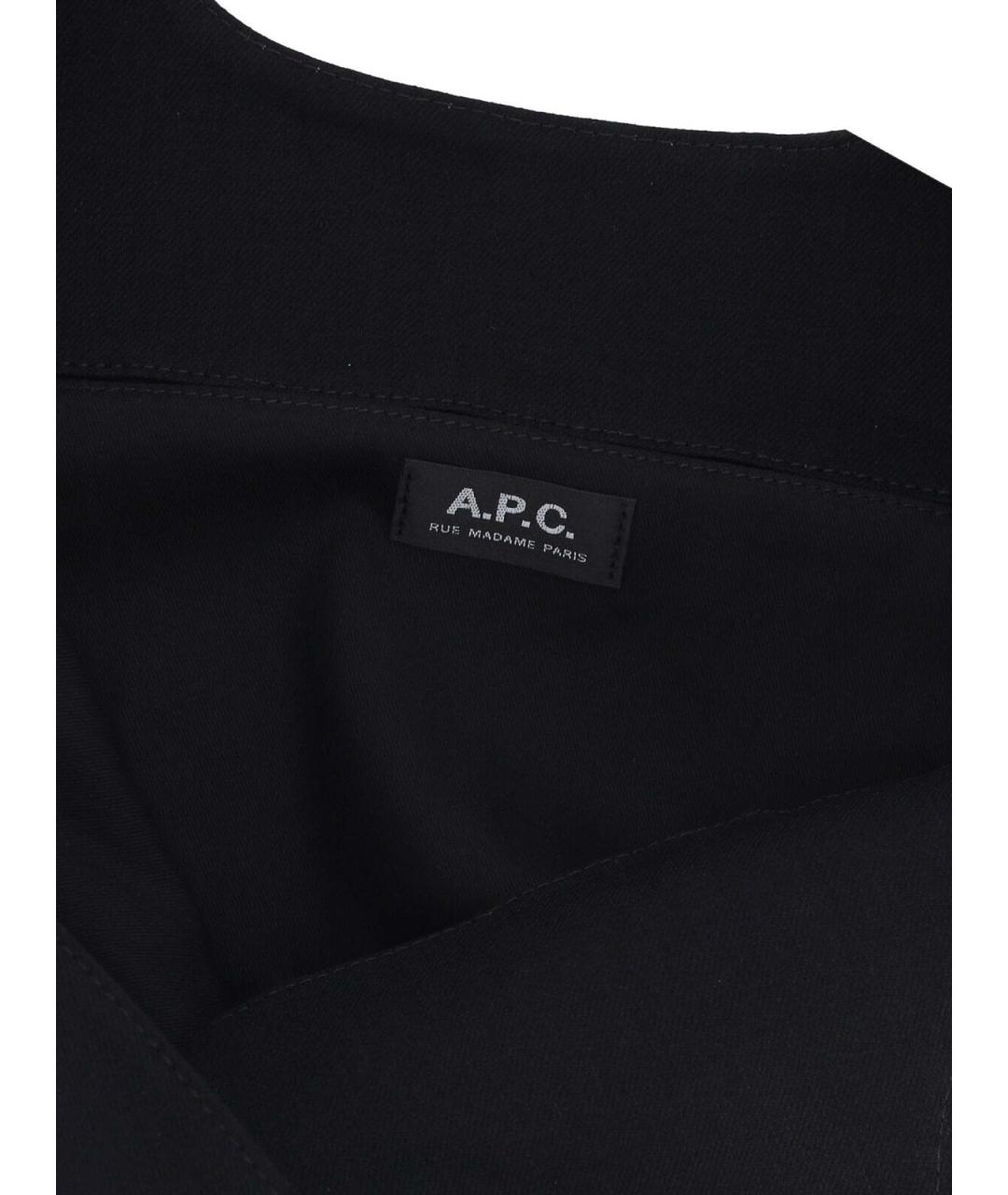 A.P.C. Черная хлопковая сумка тоут, фото 4