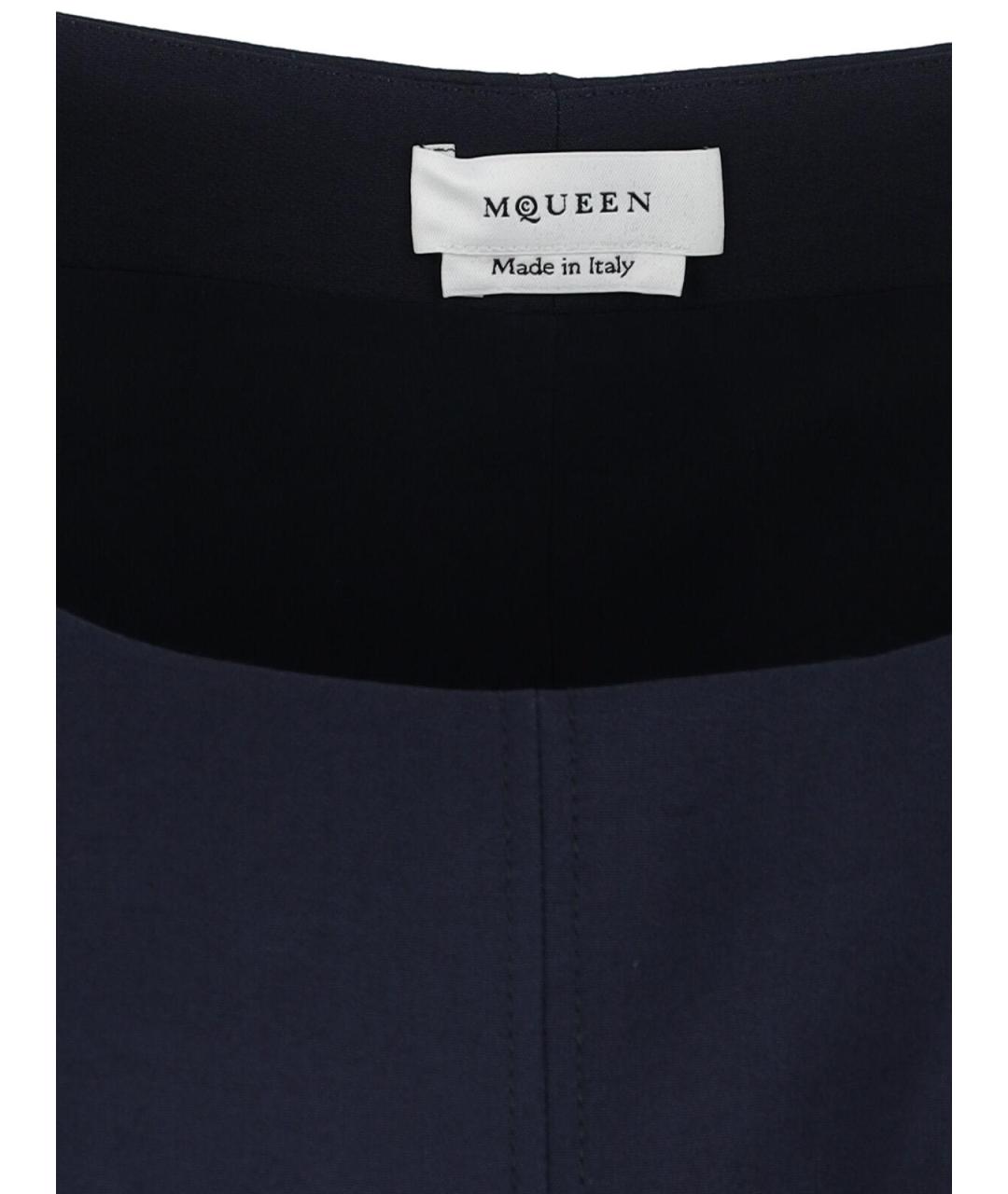ALEXANDER MCQUEEN Синее шерстяное повседневное платье, фото 3