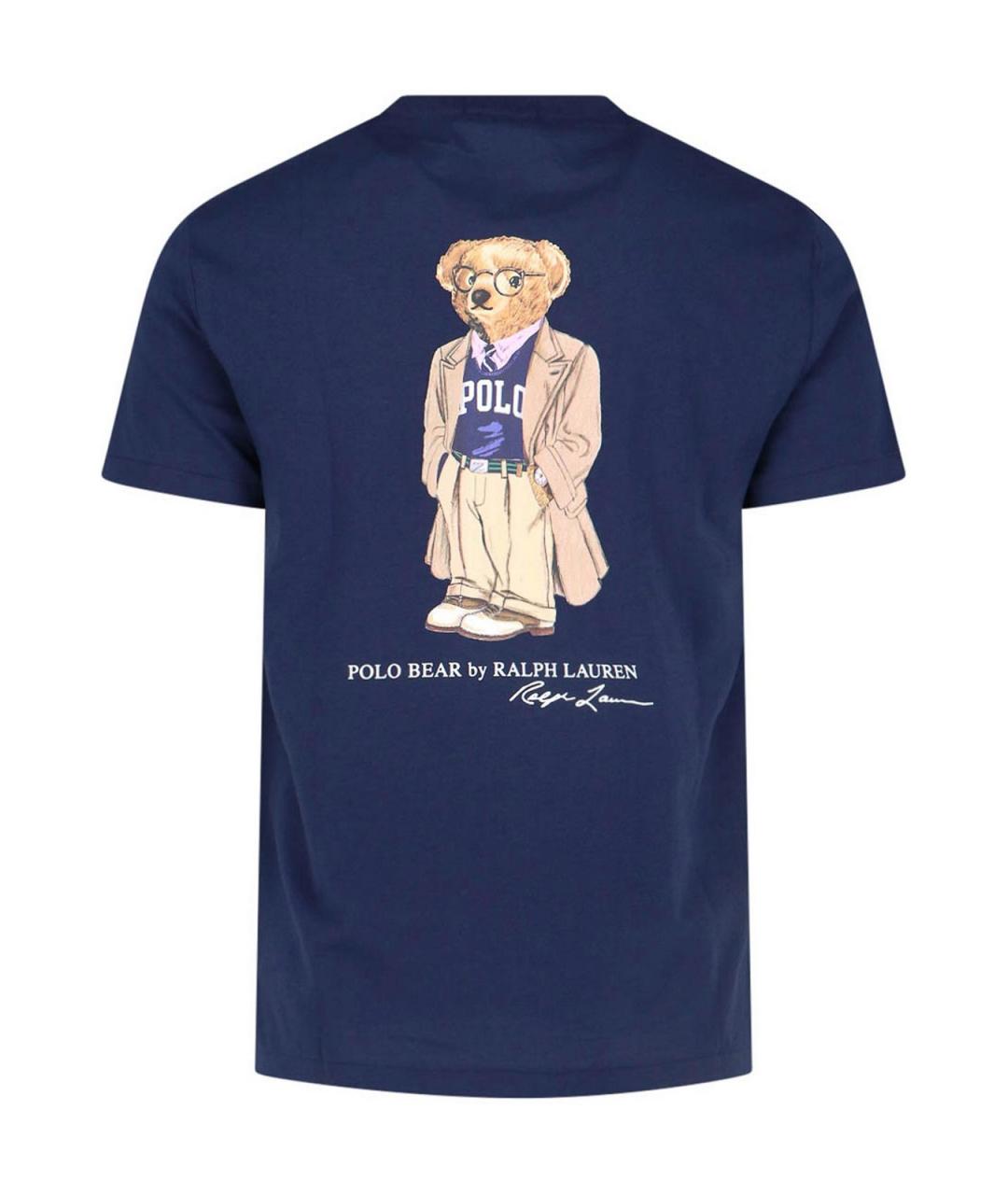 POLO RALPH LAUREN Синяя хлопковая футболка, фото 2