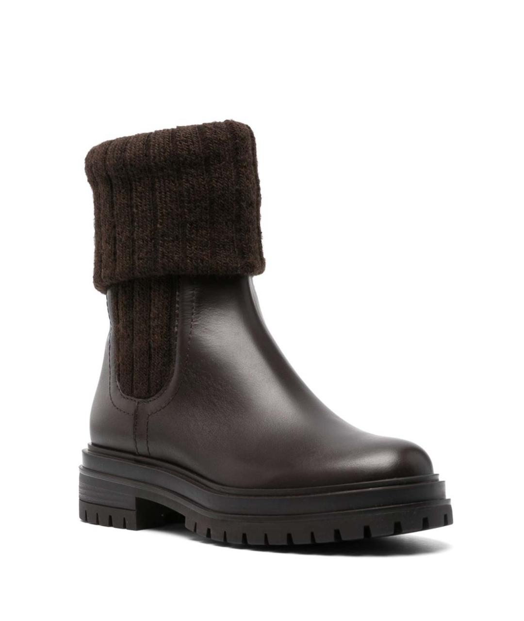 GIANVITO ROSSI Коричневые кожаные сапоги, фото 3
