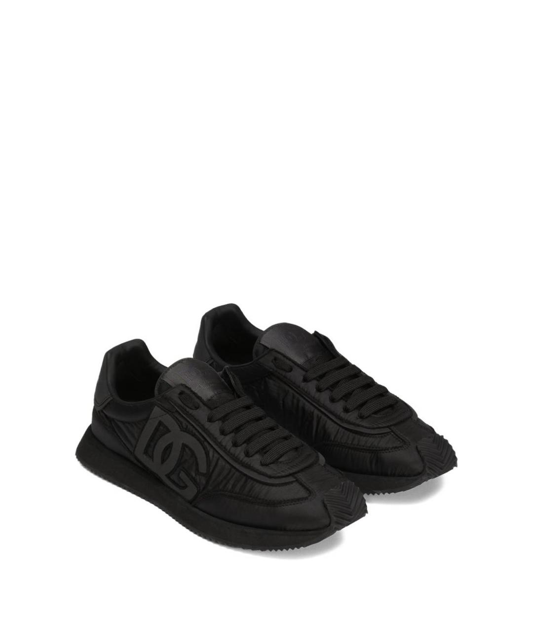DOLCE&GABBANA Черные резиновые низкие кроссовки / кеды, фото 3
