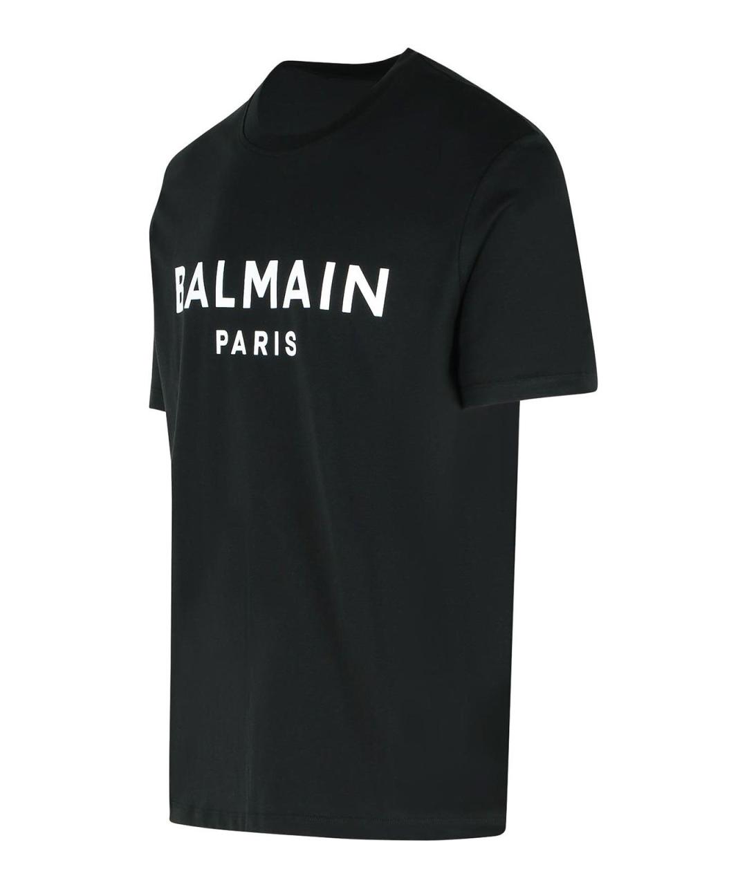 BALMAIN Черная хлопковая футболка, фото 3