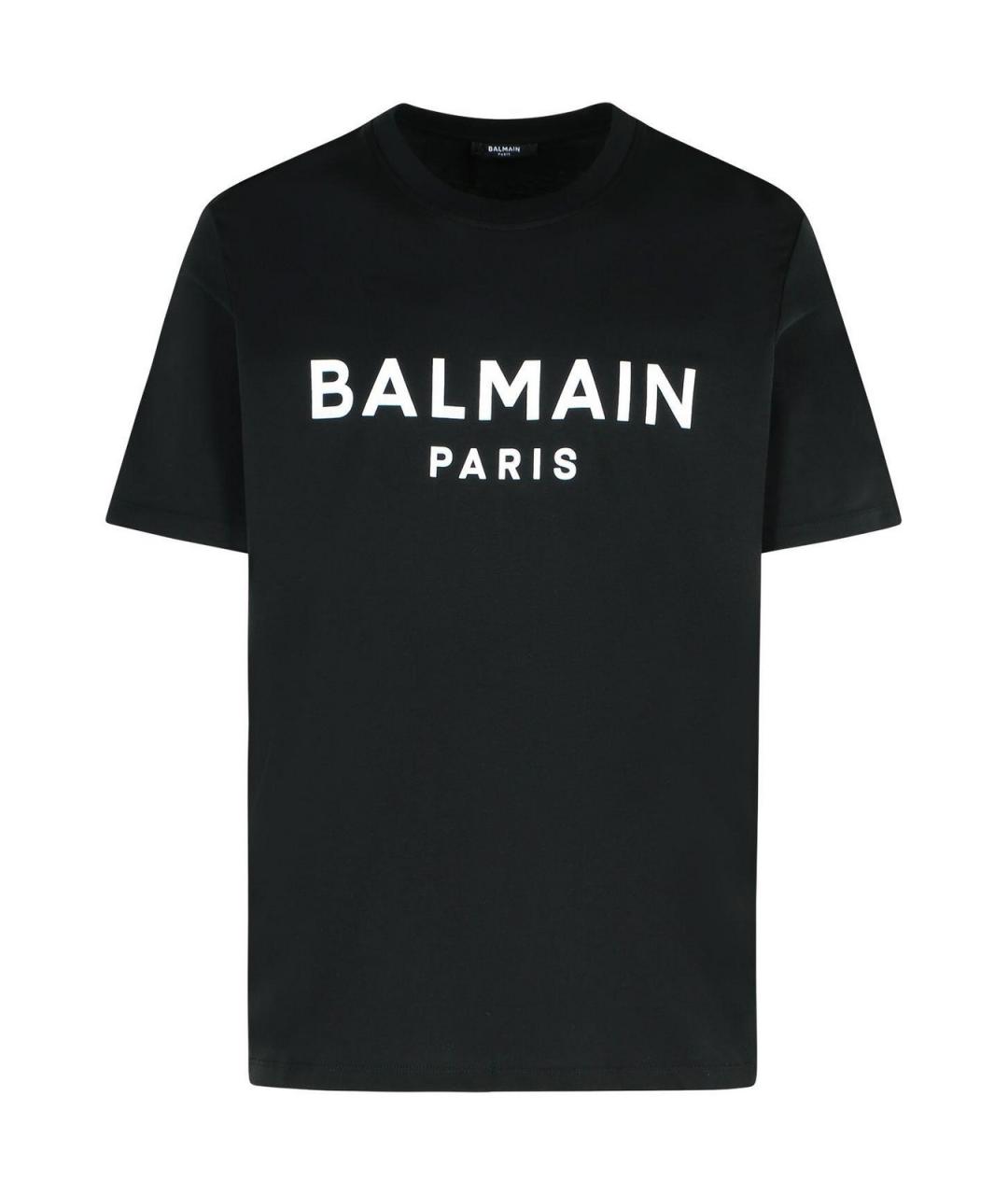 BALMAIN Черная хлопковая футболка, фото 1
