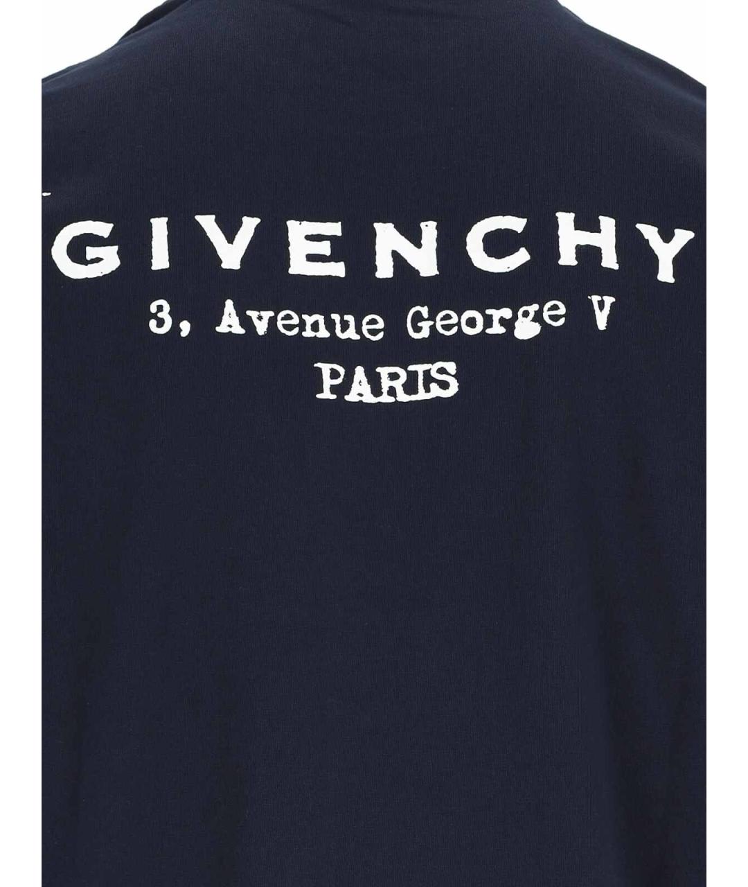 GIVENCHY Темно-синяя хлопковая футболка, фото 3