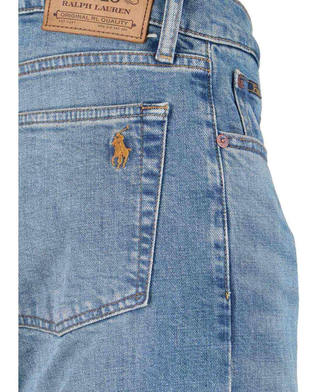 POLO RALPH LAUREN Синие хлопковые джинсы, фото 4