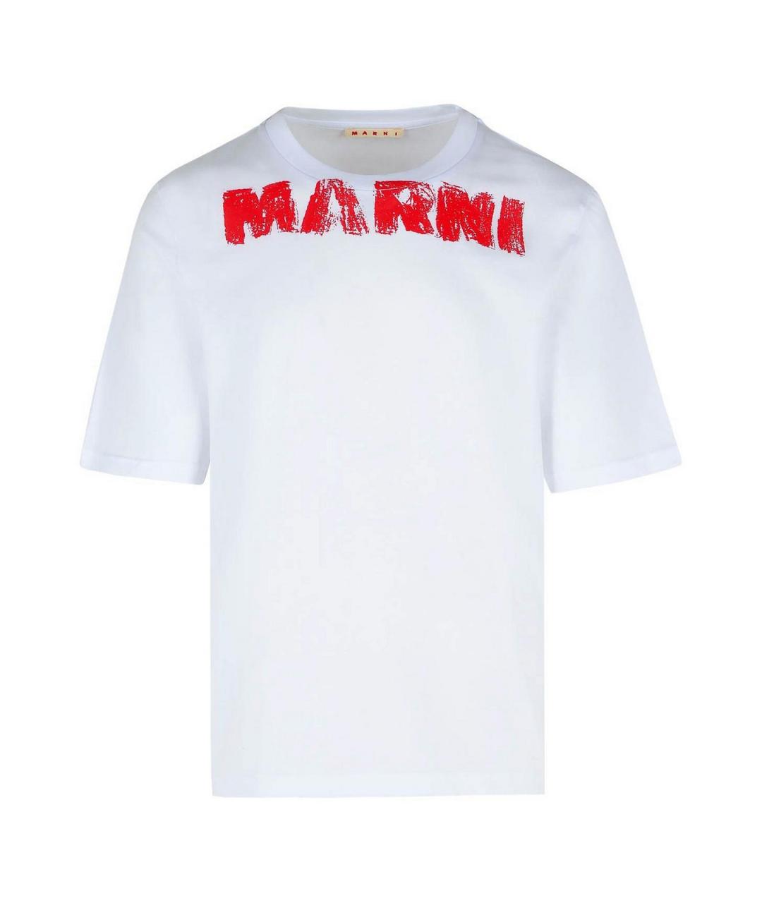 MARNI Белая хлопковая футболка, фото 1