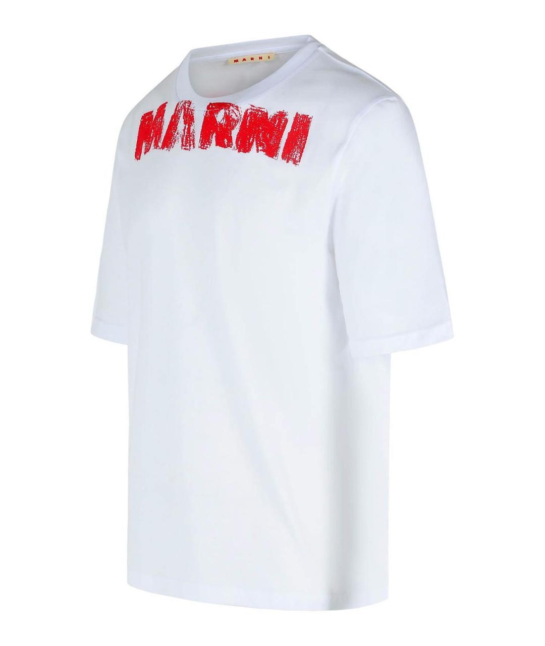 MARNI Белая хлопковая футболка, фото 3
