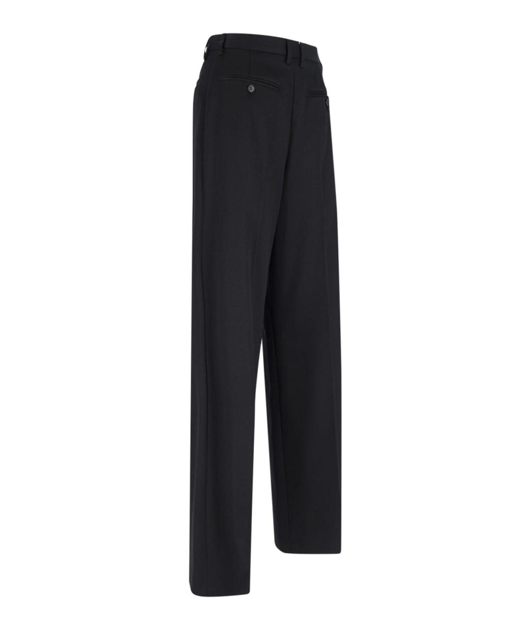 MM6 MAISON MARGIELA Черные шерстяные прямые брюки, фото 3