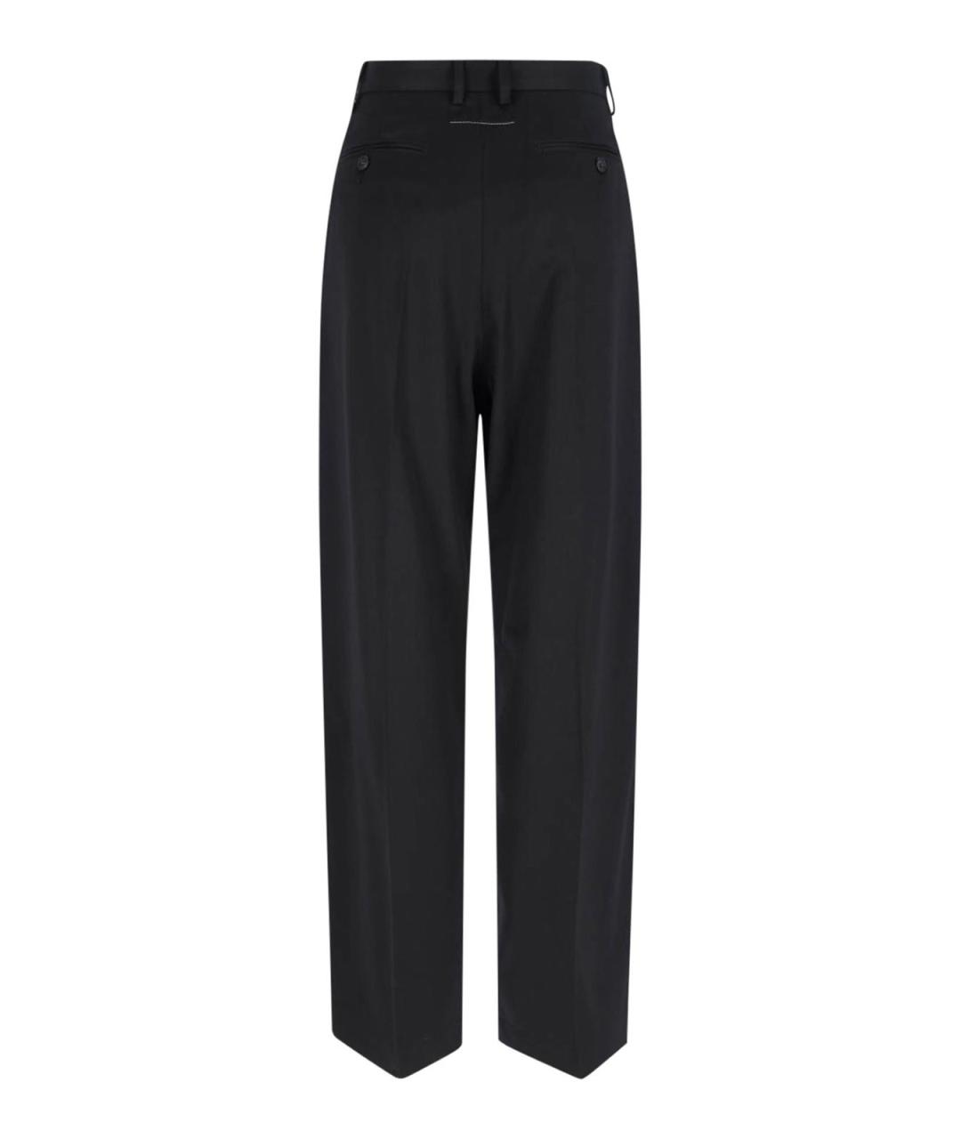 MM6 MAISON MARGIELA Черные шерстяные прямые брюки, фото 2