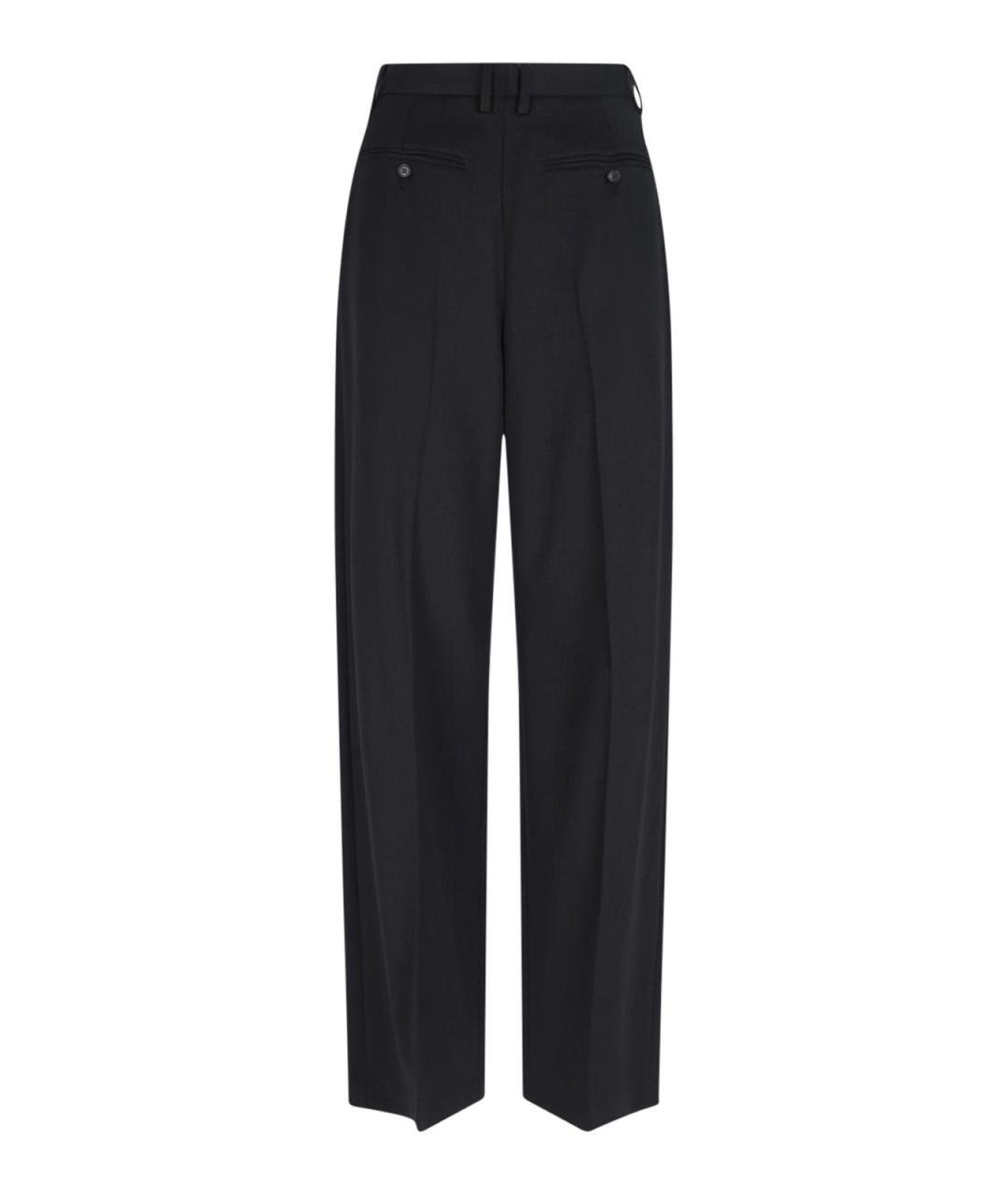 MM6 MAISON MARGIELA Черные шерстяные прямые брюки, фото 1