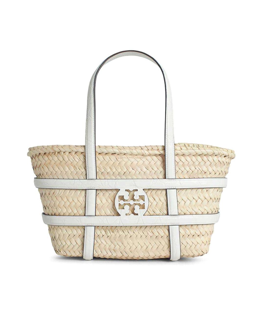 TORY BURCH Белая кожаная сумка тоут, фото 1