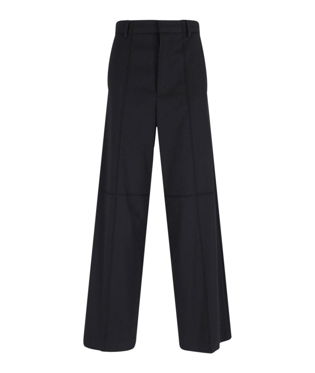 MM6 MAISON MARGIELA Черные шерстяные брюки широкие, фото 1