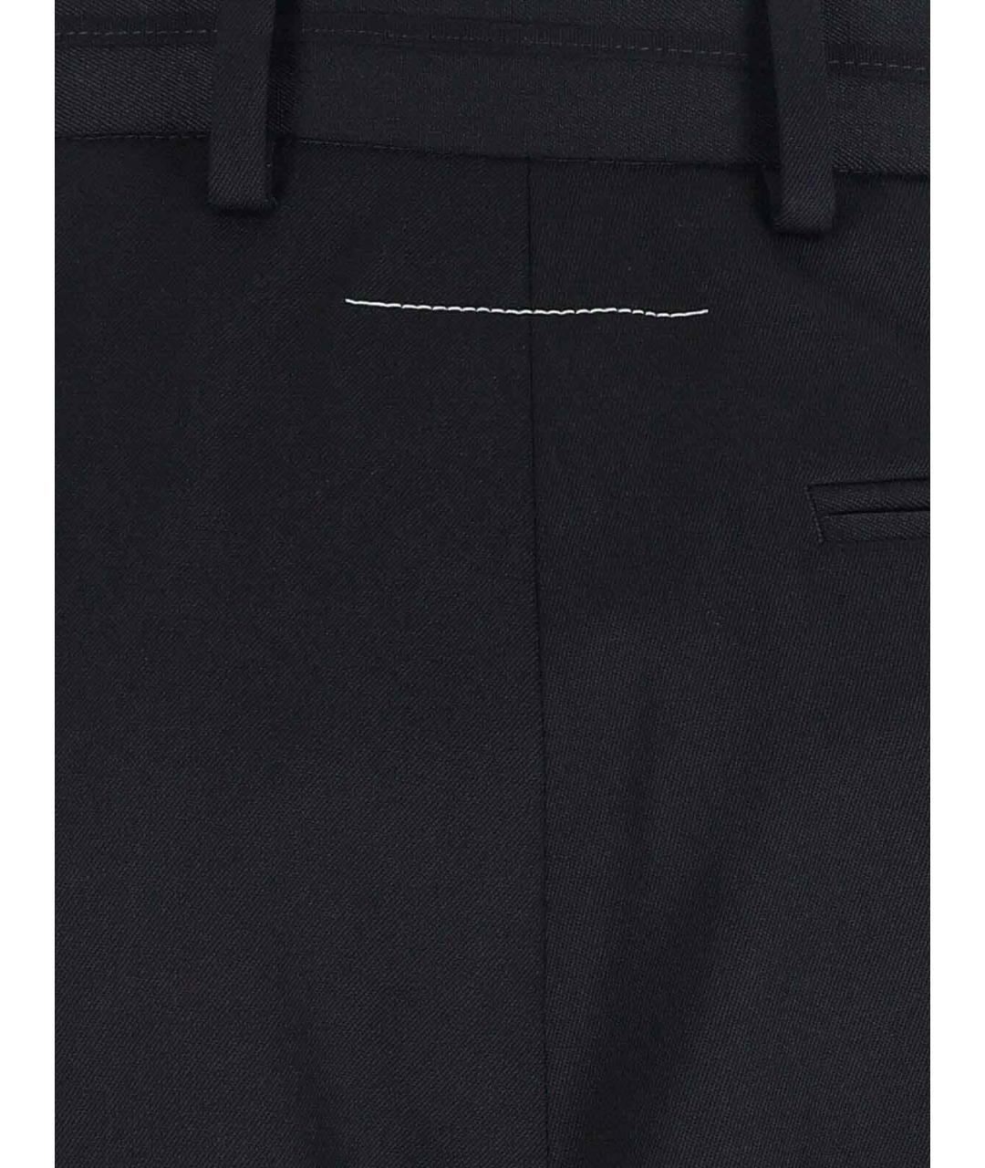 MM6 MAISON MARGIELA Черные шерстяные брюки широкие, фото 4