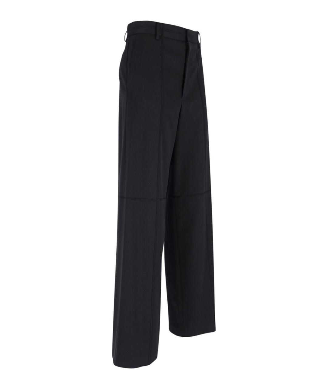 MM6 MAISON MARGIELA Черные шерстяные брюки широкие, фото 3