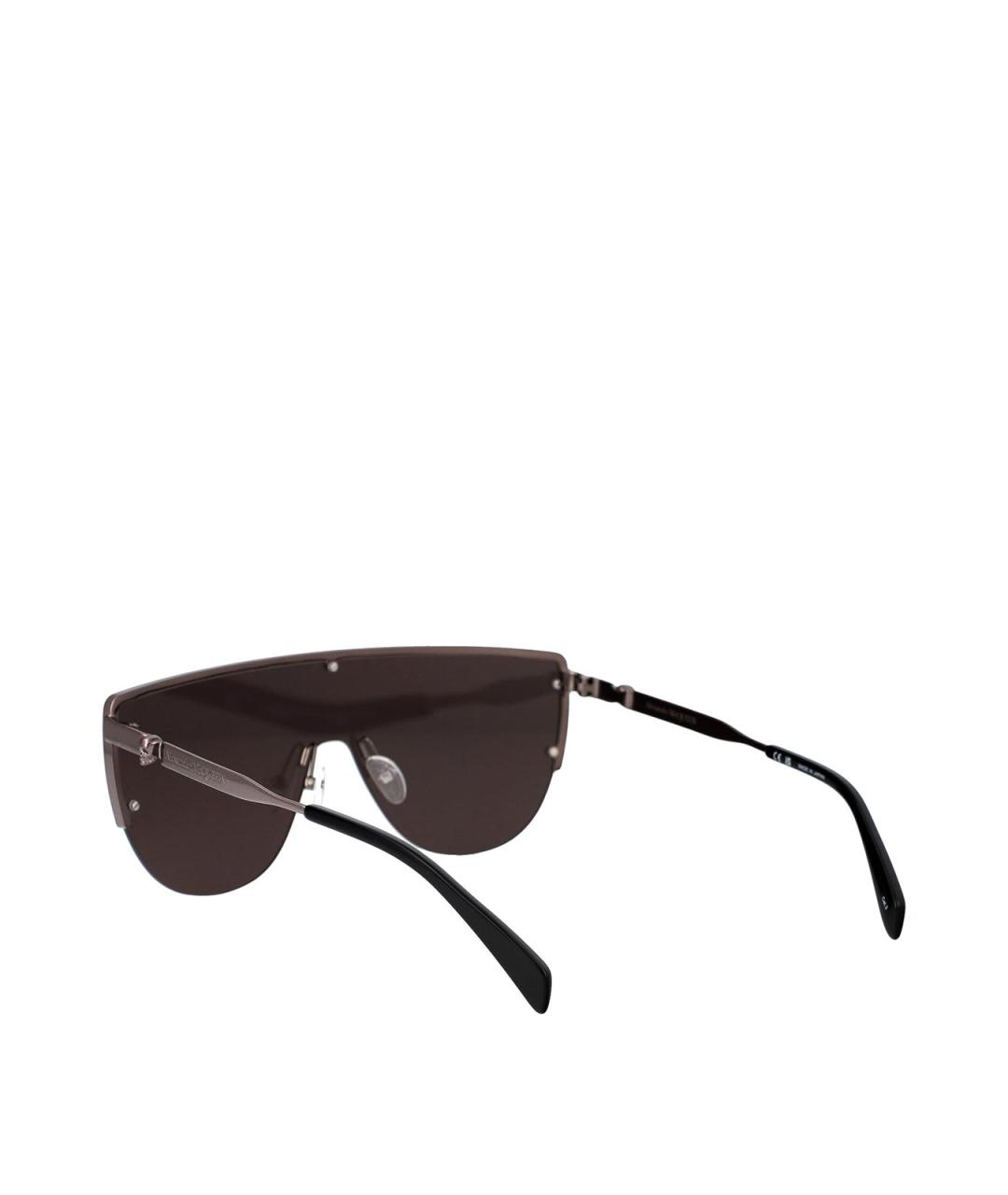 ALEXANDER MCQUEEN Серые металлические солнцезащитные очки, фото 4