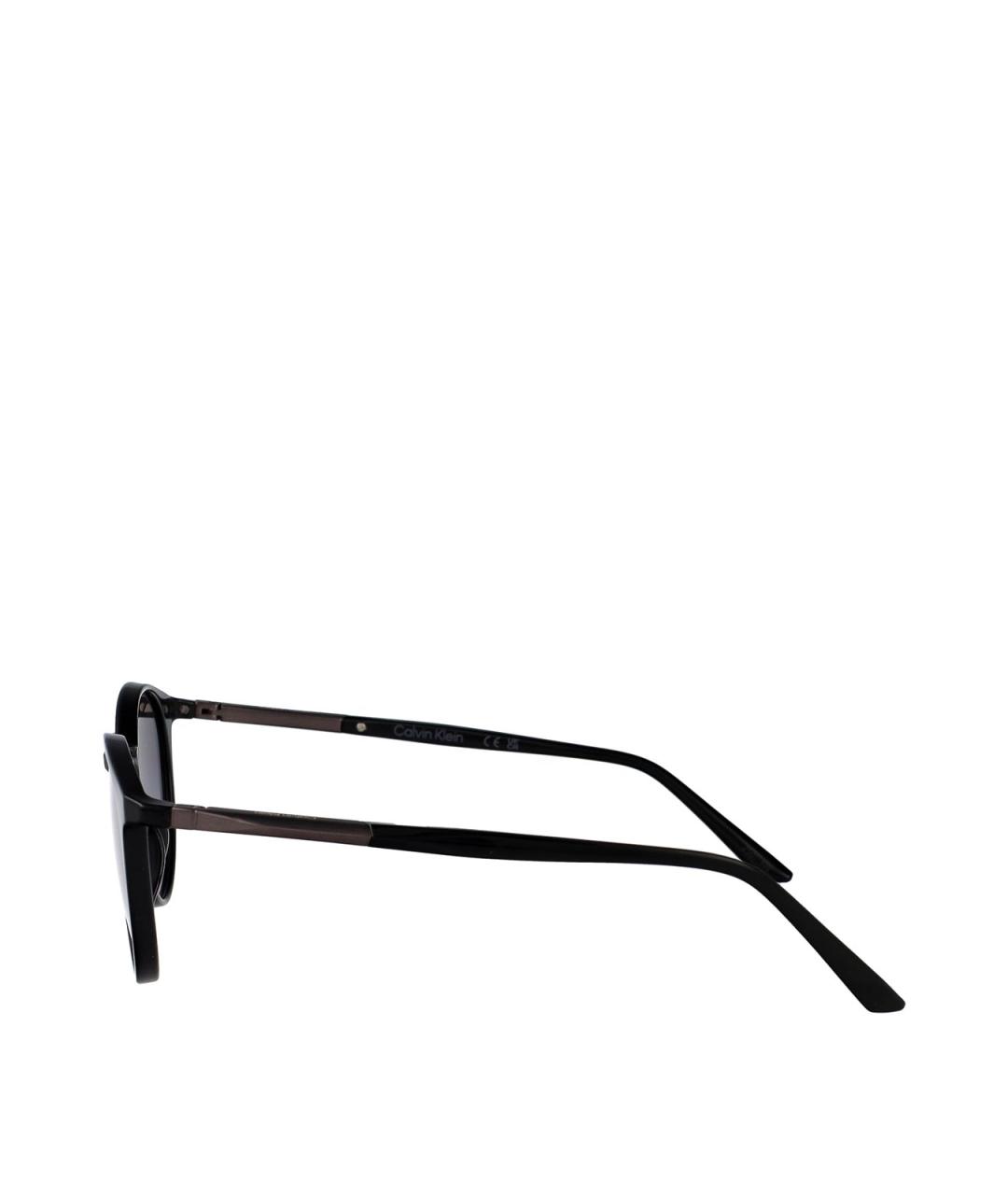 CALVIN KLEIN Черные пластиковые солнцезащитные очки, фото 3