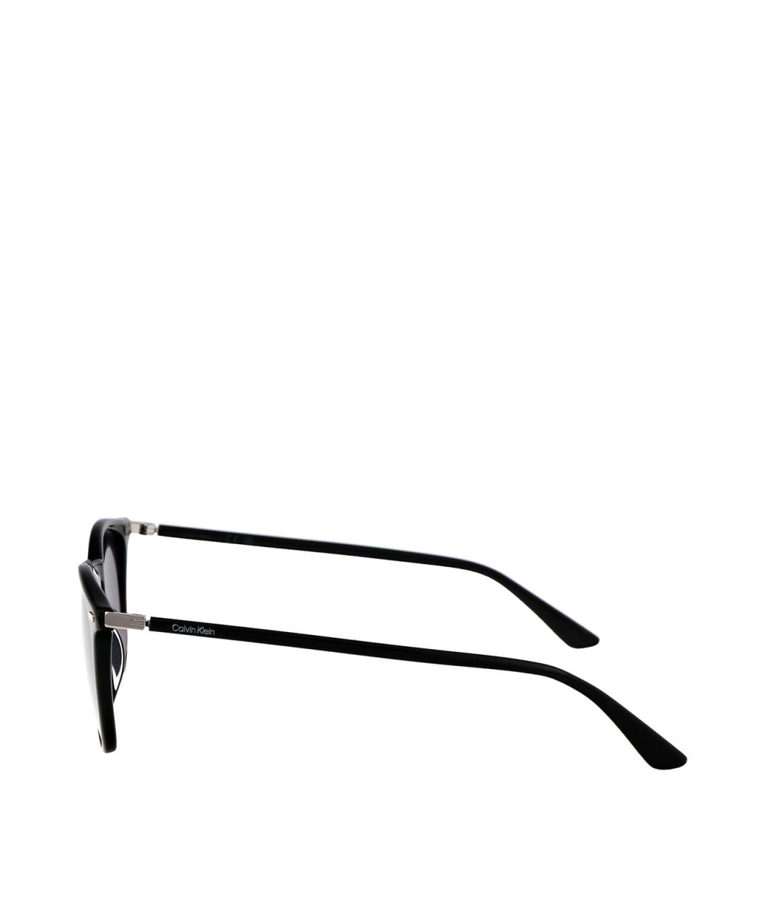 CALVIN KLEIN Черные пластиковые солнцезащитные очки, фото 3