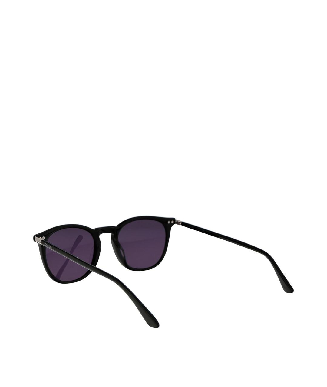 CALVIN KLEIN Черные пластиковые солнцезащитные очки, фото 4